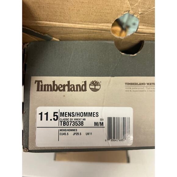 Timberland TB073538 Wheat Waterproof Oxford Boots Men US11.5 main image 9